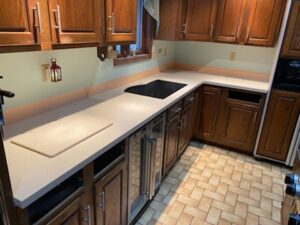 Solid surface kitchen countertop by Pine Hill Fabricators